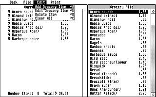 Grocery Lister atari screenshot